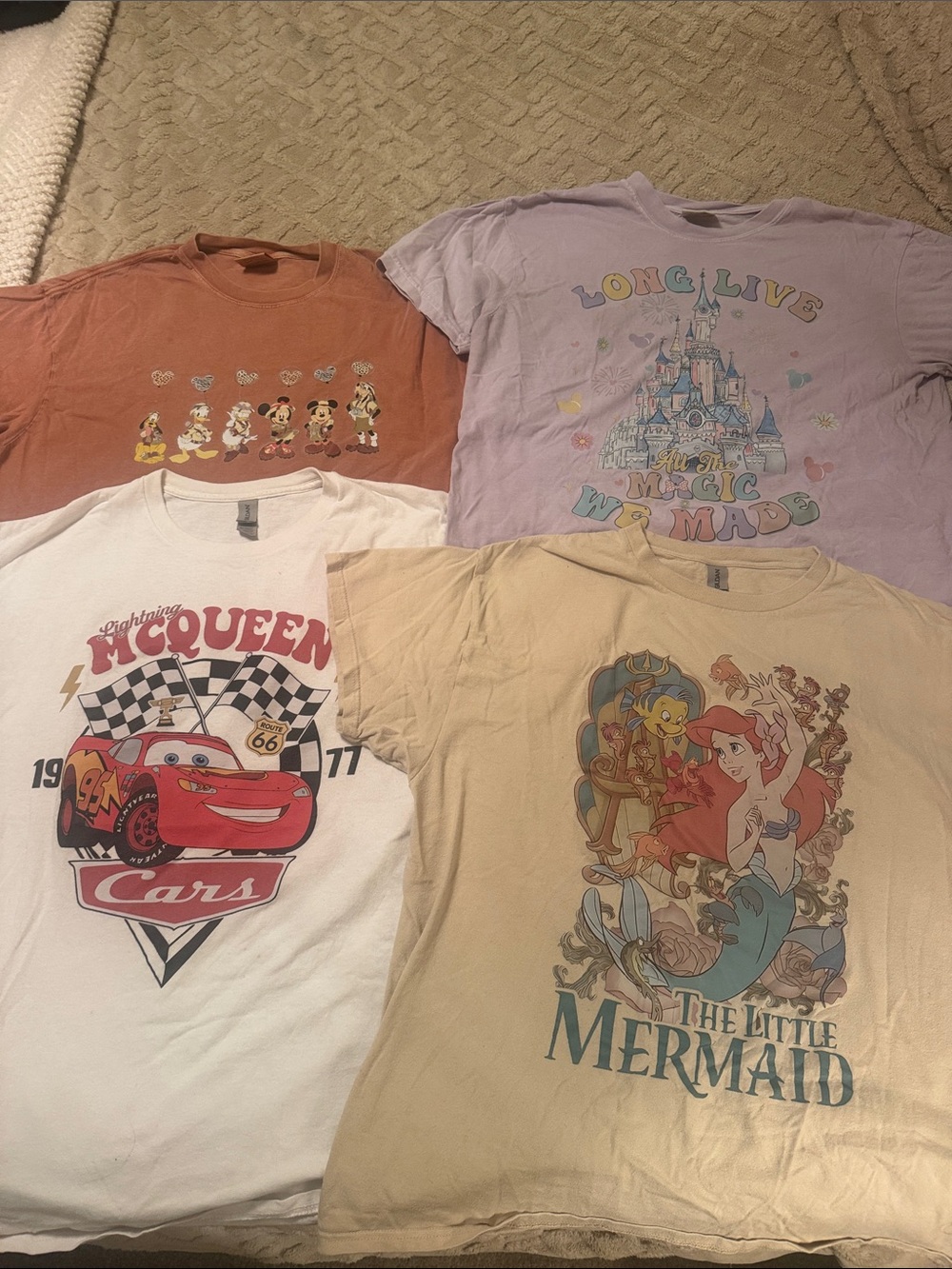 4-Disney Tees Little Mermaid, Mickey, More XL